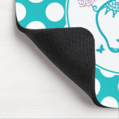 Tapis De Souris Papillon Turquoise Et Eléphant Et Fleur Violet (Coin)