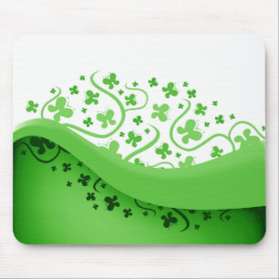 Tapis De Souris Papillons abstraits verts et de blanc