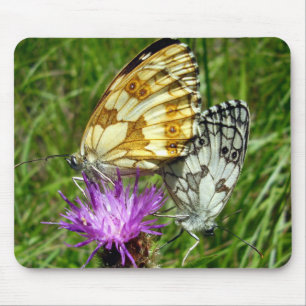 Tapis De Souris Papillons blancs marbrés Mat de souris