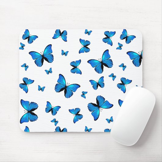 Tapis De Souris Papillons bleus (Avec souris)