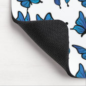 Tapis De Souris Papillons bleus Abstraits sans fil numérique (Coin)