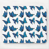 Tapis De Souris Papillons bleus Abstraits sans fil numérique (Devant)