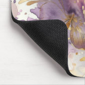 Tapis De Souris Papillons d'aquarelle à papillon pourpre et or (Coin)