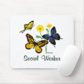 Tapis De Souris Papillons d'assistant social (Avec souris)