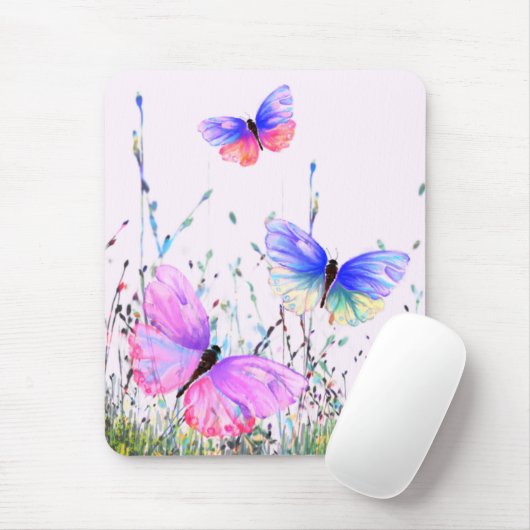 Tapis de Souris Papillons de Printemps Volant dans (Avec souris)