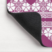 Tapis De Souris Papillons en dentelle rétro blanche Bourgogne (Coin)