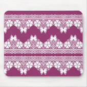 Tapis De Souris Papillons en dentelle rétro blanche Bourgogne (Devant)