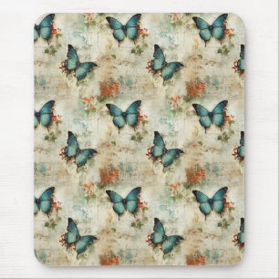 Tapis De Souris Papillons et fleurs Vintages colorés (12)