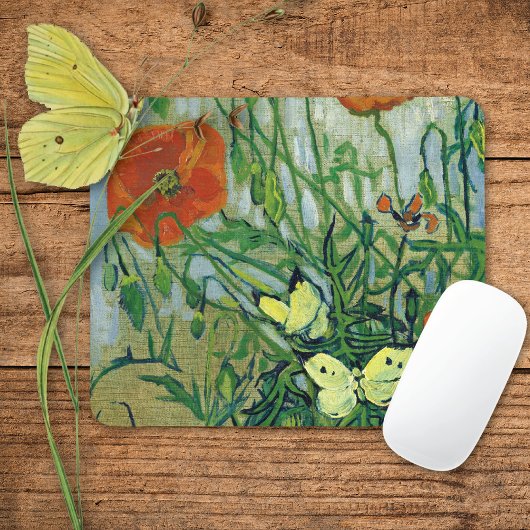 Tapis De Souris Papillons et papillons Vincent van Gogh
