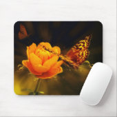 Tapis De Souris Papillons et Rose Mousepad (Avec souris)