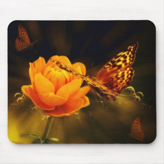 Tapis De Souris Papillons et Rose Mousepad (Devant)