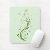 Tapis De Souris Papillons et vigne verte (Avec souris)