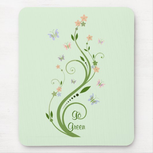 Tapis De Souris Papillons et vigne verte (Devant)