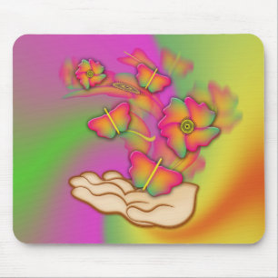 Tapis De Souris Papillons & Fleurs