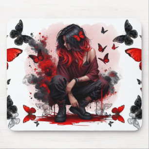 Tapis De Souris Papillons gothiques & fantaisie féminine