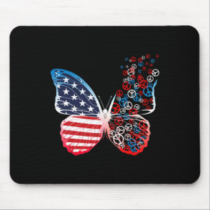 Tapis De Souris Papillons Patriotiques Signes De Paix 4 Juillet Dr