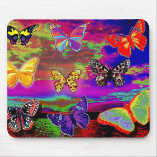 Tapis De Souris papillons psychédéliques Mousepad