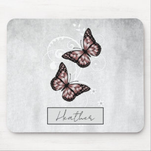 Tapis De Souris Papillons rose brillant