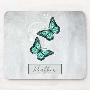 Tapis De Souris Papillons Turquoises brillants