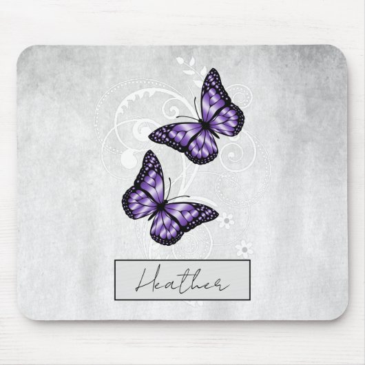 Tapis De Souris Papillons violets brillants (Devant)
