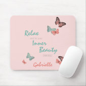 Tapis De Souris Papillons w. Citation Beauté intérieure - Personna (Avec souris)