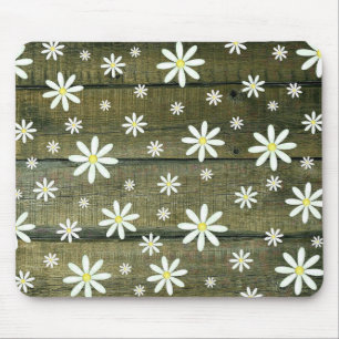 Tapis De Souris Pâquerette Planche de Grange Rustique Fleur de Pâq