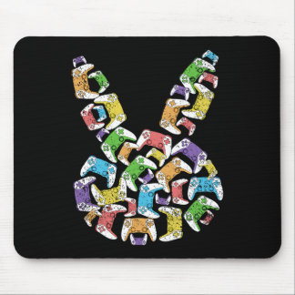 Tapis De Souris Pâques Joueur Amateur de jeux vidéo Tête de Lapin 