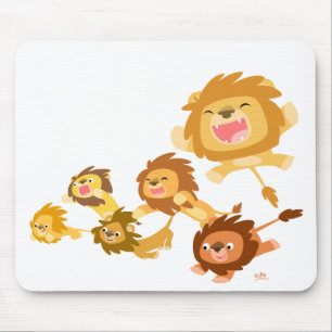 Tapis De Souris Parade de Lions Caricature mignonne Mousepad
