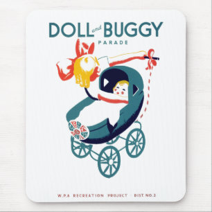Tapis De Souris Parade poupée et buggy