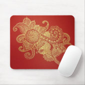 Tapis De Souris Paradis rouge de henné (Avec souris)