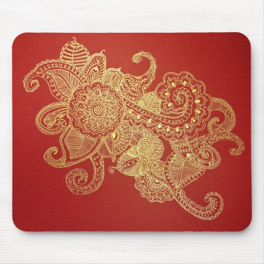 Tapis De Souris Paradis rouge de henné (Devant)