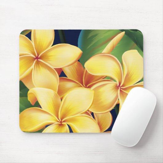 Tapis De Souris Paradis tropical Plumeria Mousepad (Avec souris)