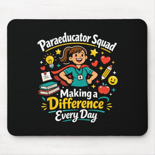 Tapis De Souris Paraeducator Squad Making A Difference Teacher Wom (Devant)