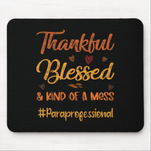 Tapis De Souris Paraprofessionnel Thankful Blessed Thanksgiving fa