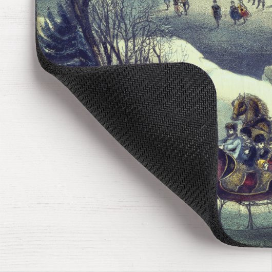 Tapis De Souris Parc Central Currier & Ives en hiver (Coin)