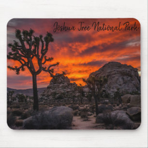 Tapis De Souris Parc national de Joshua Tree Coucher de soleil rou