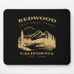 Tapis De Souris Parc national de Redwood rétro vintage pour enfant