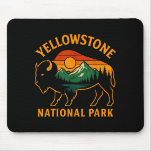 Tapis De Souris Parc national de Yellowstone Wyoming Buffalo Bison