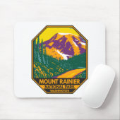 Tapis De Souris Parc national du Mont Rainier Washington Retro (Avec souris)