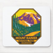 Tapis De Souris Parc national du Mont Rainier Washington Retro (Devant)