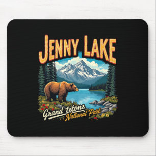 Tapis De Souris Parc national Jenny Lake Voyage Vacances Rétro Gra