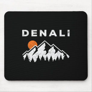 Tapis De Souris Parc national Retro Denali Montagnes Alask Vintage