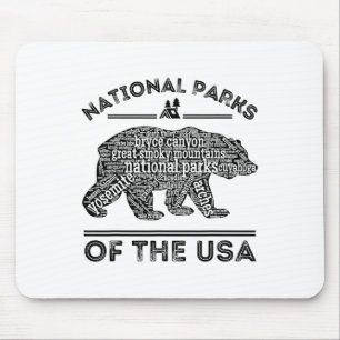 Tapis De Souris Parcs Nationaux Ours Randonnée Voyage Camping Plei