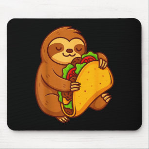 Tapis De Souris Paresseux drôle étreignant un taco amateur de nour