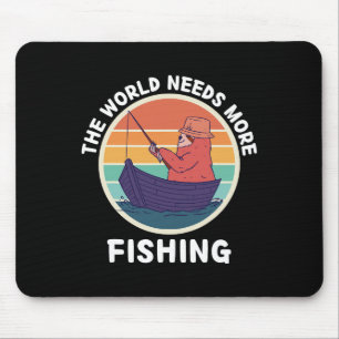 Tapis De Souris Paresseux Vintage Le Monde a Besoin de Plus de Pêc