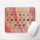 Tapis De Souris Parfait Papa Puzzle Texte rose/Motif Brown (Avec souris)