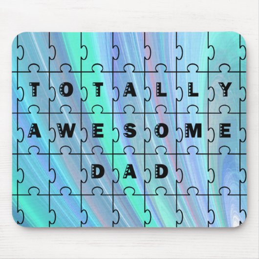 Tapis De Souris Parfait Puzzle de papa bleu (Devant)