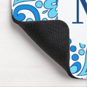 Tapis De Souris Parfaitement Paisley Blue Monogram (Coin)