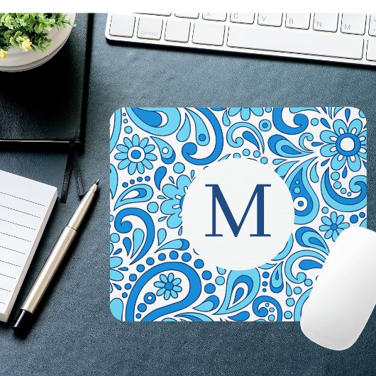 Tapis De Souris Parfaitement Paisley Blue Monogram