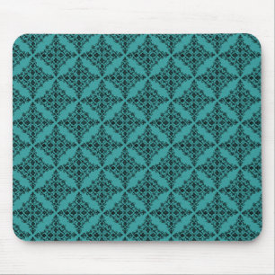 Tapis De Souris Parfaitement poli Damask Mousepad, Turquoise